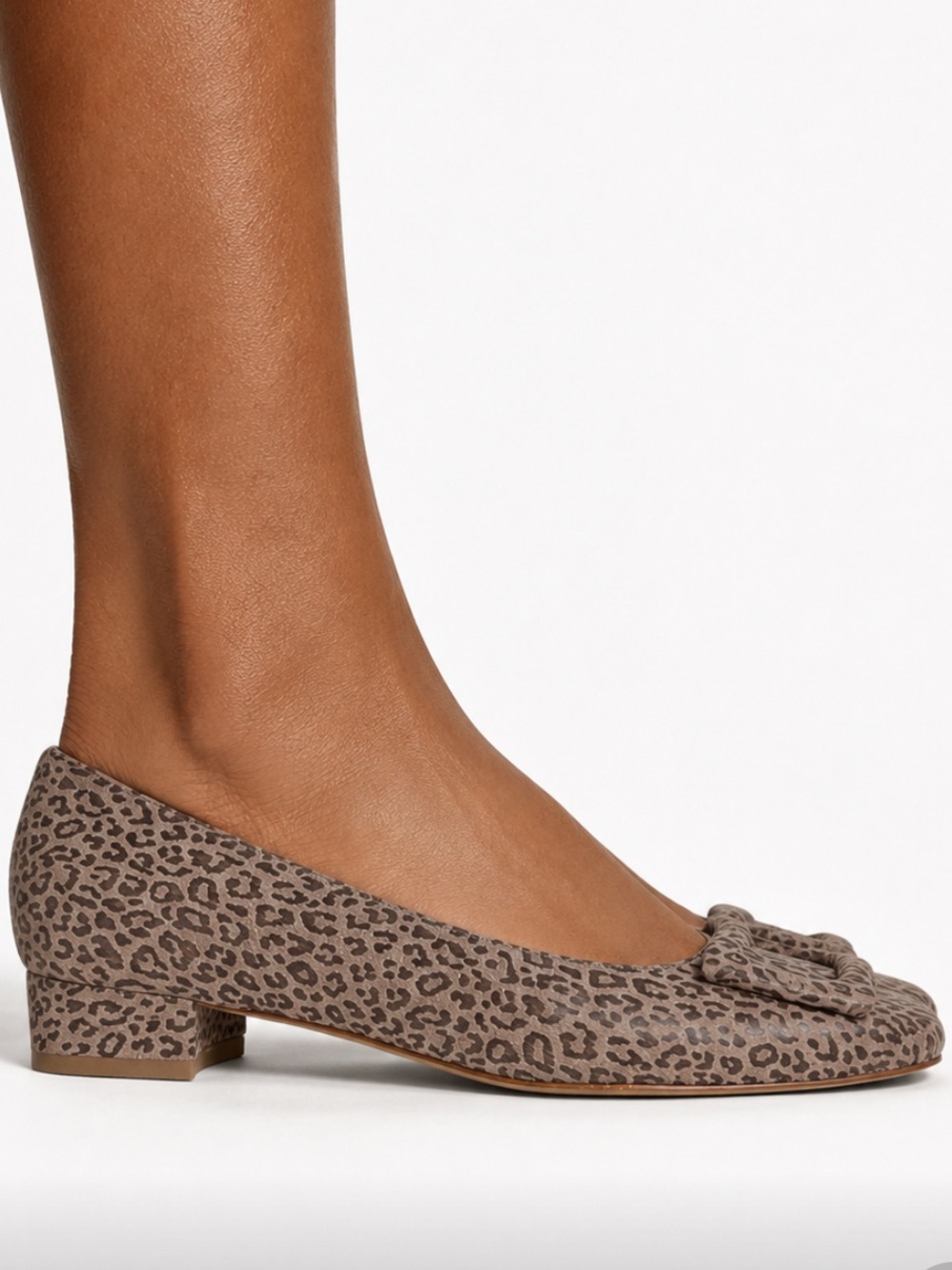 NWOT ANN MASHBURN Leopard Print Square-Toe Women’s Flats Size EU38.5